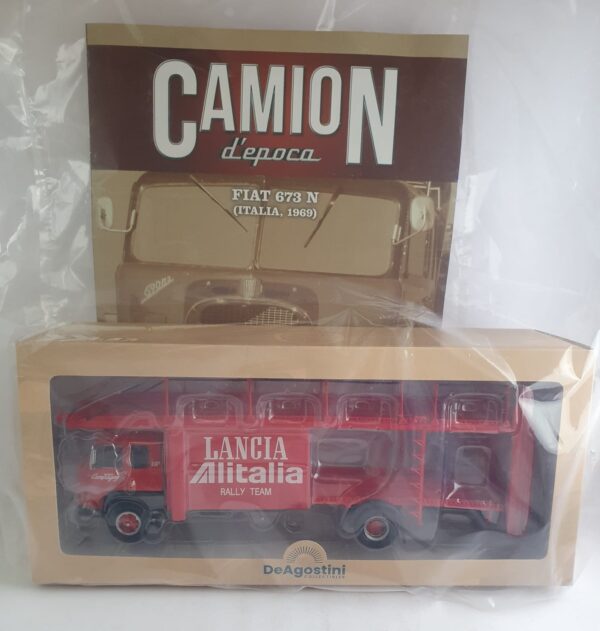Fiat 673 N (Italia, 1969) Bisarca Lancia Alitalia - Camion D'epoca 1/43